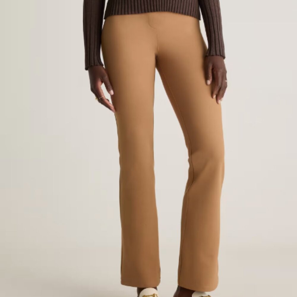 QUINCE Ultra-Stretch Ponte Bootcut Pants - Roasted Pecan, 28" Inseam, Size S - Picture 2 of 8